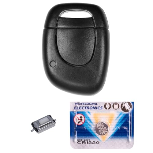 EcoJozon Guscio Chiave Telecomando 2 Pulsanti per Renault Master Twingo Kangoo Modus Dacia Clio Trafic – Custodia con Portachiavi in Pelle Chiave Ricambio Originale