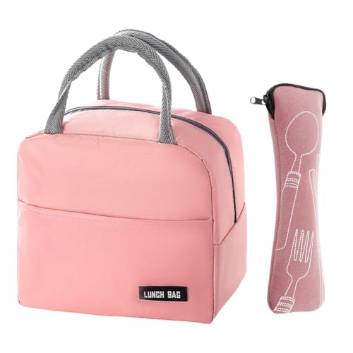 Bolsa De Almuerzo Aislada Y Reutilizable para Niños Y Mujeres - Incluye Bolsa De Cubiertos