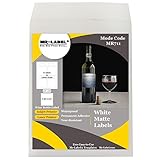Mr-Label 3.58″x3.62″ White Matte Wine Bottle Label– Self-Adhesive Waterproof Blank Labels for Inkjet & Laser Printer – for Handmade Wine/Wedding (10 Sheets|80 Labels)