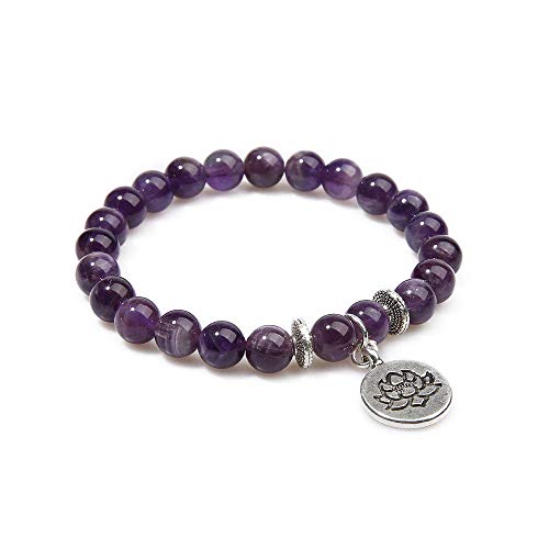 Bracelet en pierre d'améthyste rétro, accessoire de vêtements parfait pour le style étudiant