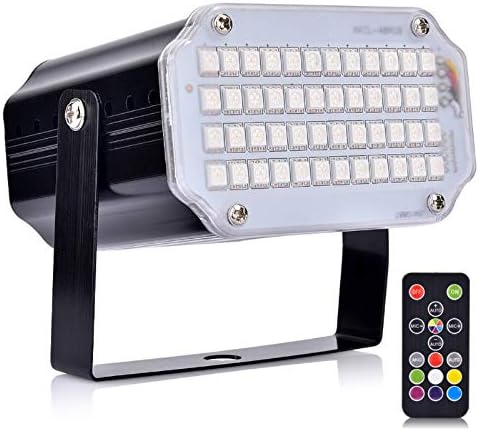 Hisome Christmas LED Mini Strobe Light, Flash Party Stage Sound Activated Lamps, 48 RGB Speed Control Lights for DJ Disco Clubs Birthday Wedding Dance Parties, Xmas