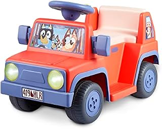 Bluey 6V Ride On Car for Toddlers - Interactive Electric Car for Kids with Sound Effects & Music, Riding Toy for Boys & Girls, Includes 6V Rechargeable Battery & Charger, Large