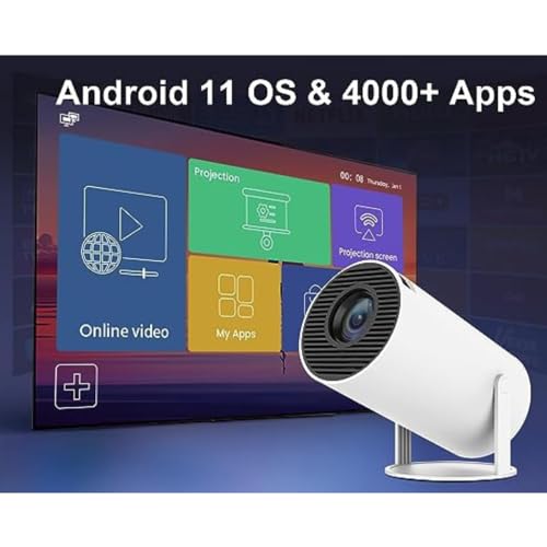 Mini Projetor Portatil 5g Wifi 6 Bluetooth 5.0 Android 11 HY300 Projetor 4K 1080 Full HD Suporte 800