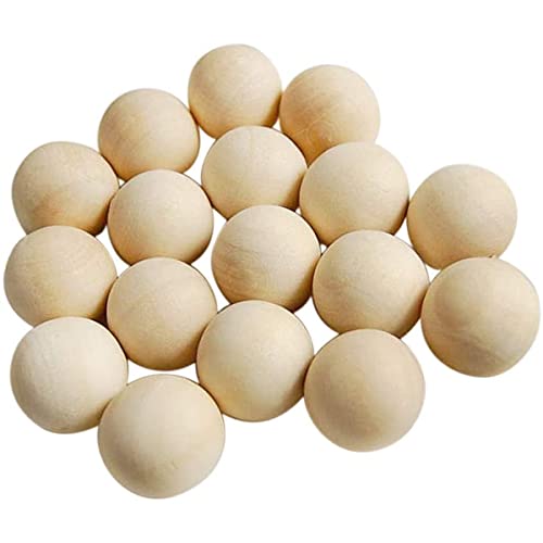 LEISHENT Perles en Bois pour Bricolage Artisanat Faisant la décoration de la Maison macramé Arbre de noël Ferme Guirlande décoration,10 pièces,35mm Cover