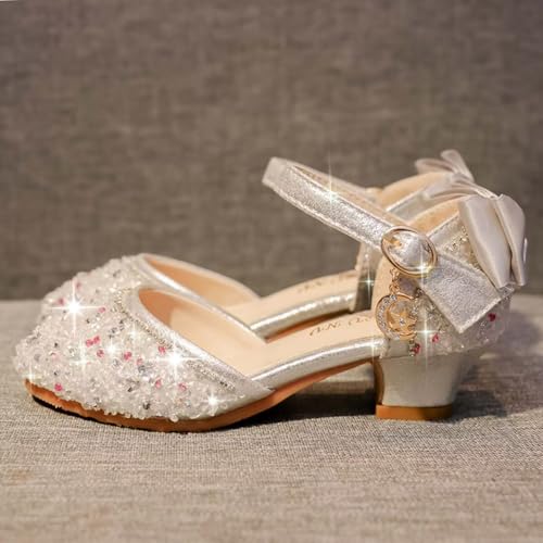 Little Girls Dress Pumps | Low Heel Party Shoes with Sparkle Rhinestones for Wedding, Dance, Pageant & Formal Occasion2
