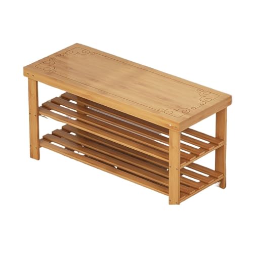 Banc de rangement en bambou massif, une étagère à chaussures d'excellence et durable