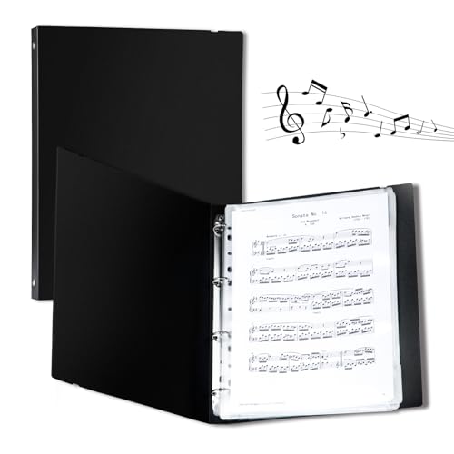 Wantusee Sheet Music Folder, 80 Pages Sheet Music Binder Organizer for Sheet Music Storage, Writable & Detachable Choir Folder for Musicians,Size 8.5 x 11 in/A4 Notebook Binder Music Organizer