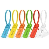 Flintronic 60x Plomben, SicherheitsPlomben aus Kunststoff, Kunststoff-Kabelbinder Tags mit nummeriert, kabelbinder tags bunte für Koffer,Reisegepäck,Kleidung, Schuhe (Flachstreifen)