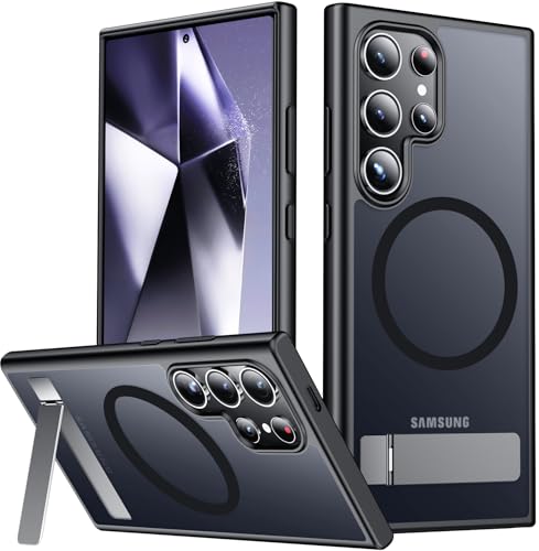 Image of SPIDERCASE Magnetic for Samsung Galaxy S24 Ultra Case, [3 Stand Ways][ Military Grade Drop Protection] with Invisible Stand Shockproof Slim Case for S24 Ultra 5G,Black