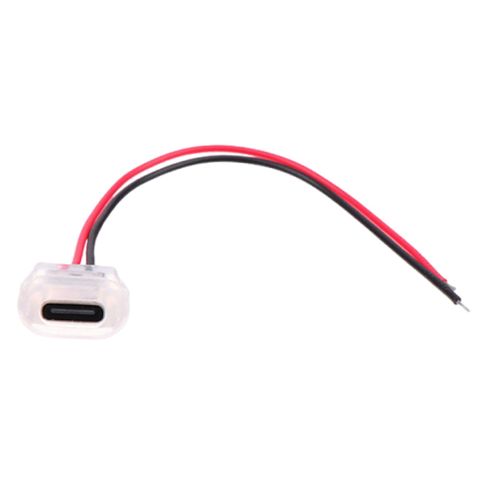Type C Female Chassis 2 Pin Wire Sturdy Compact Accessories Solder Replaces Clear Without Light|Business & Industrial|Business & Industrial-image-32