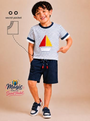 Image of Pilolo Kids Soft Cotton Lycra Pocket T-Shirt for Boy's