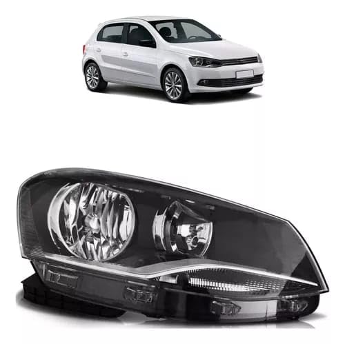 Farol Gol Voyage Saveiro G6 Foco Duplo Máscara Negra 2012 2013 2014 2015 2016 (Kit: Par (Esquerdo e