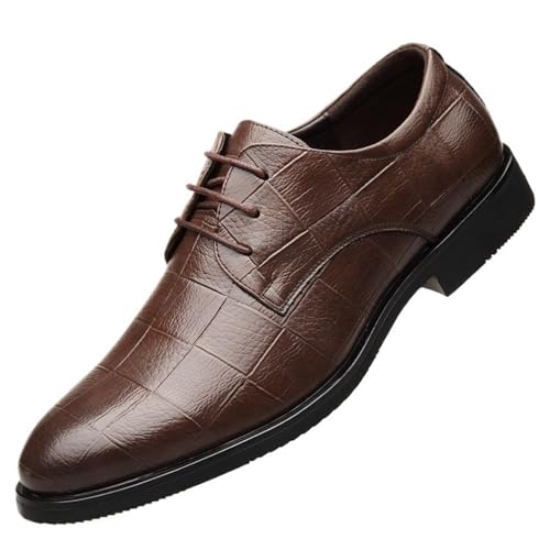 Formal Shoes Dress Oxford for Mens Vintage Lace Up Prom Round Toe Spanish Leather Casual Business Anti-Slip Dress