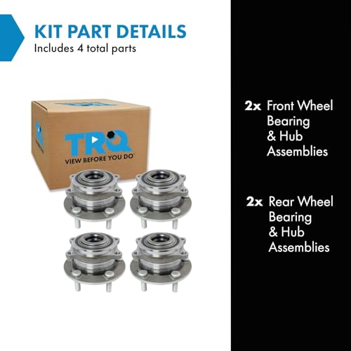 Image of TRQ 2 Piece Wheel Bearing & Hub Assembly Set Compatible with 2007-2014 Hyundai Santa Fe 2013-2014 Santa Fe Sport 2007-2012 Veracruz 2011-2015 Kia Sorento