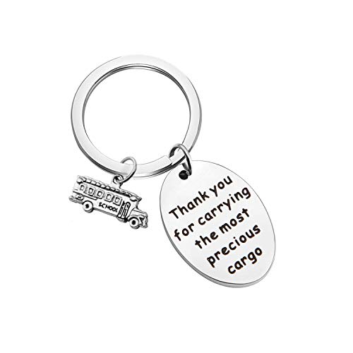 SEIRAA Bus Driver Keychain Retirement Gift For Driver Appreciation Gift School Bus Driver Jewelry (the most precious cargo)