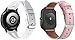 Produktbild kompatibel mit Huawei Watch GT/GT 2e / GT 2 (46mm) Echtes Leder Uhrenarmband Kalbsleder Strap Ersatz (22mm, 2PCS A)