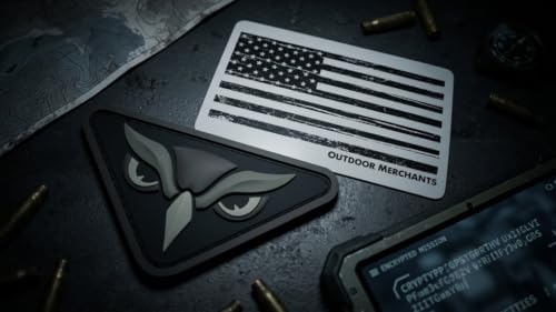 Tactical Owl Morale Patch Bundle - Includes 3" x 1.7" Hook Fastener SWAT Owl Patch & Distressed American Flag Decal for Plate Carriers, Backpacks, and Operator Hats (SWAT) image 4