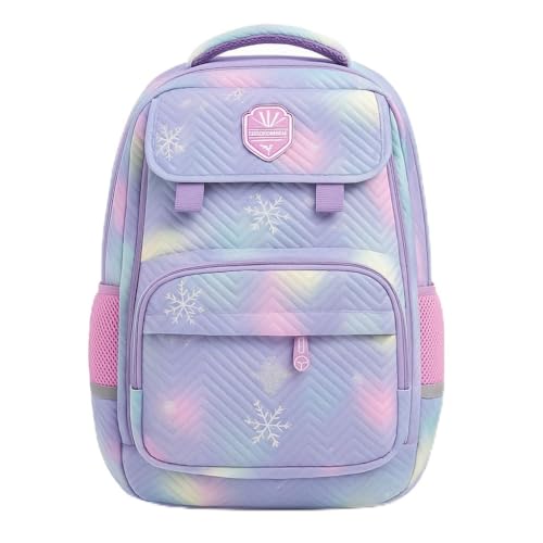 Mochila Escolar Unissex Reforçada em Poliester com Alças Confortáveis e Bolsos Inteligentes para Livros Estojo e Lancheira Tamanho Compacto Ideal para Estudantes (Roxo)