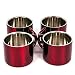 Red Stainless Steel Double Wall Espresso Cups, Small, Set of 4