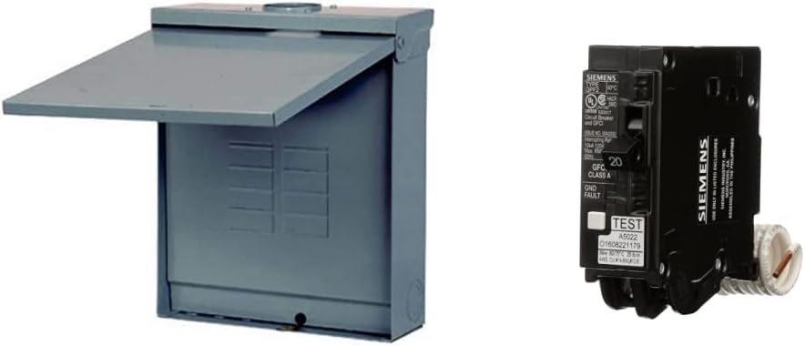 SIEMENS W0816ML1125CU 125 Amp Outdoor Load Center + Siemens QF120A 20 Amp GFCI Circuit Breaker