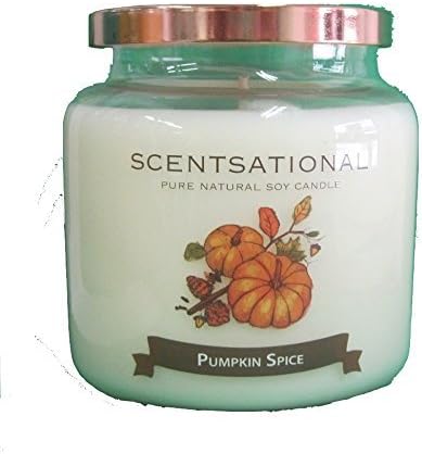 ScentsationalSoaps & Candles "Pumpkin Spice" Natural Soy Candle w/Lid 19 Oz