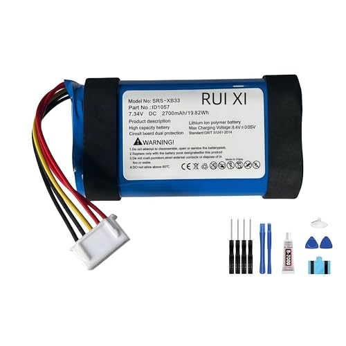 RUI XI Batería compatible con altavoz Sony SRS-XB31 SRS-XB33 ST-06 IAJOO2NA 2700mAh 7.34V ID1057 batería