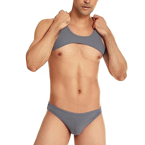 52hertz Men Sexy Crop Tank Top Basic Casual Short Sleeve T Shirt Sports Pullover Blouse4