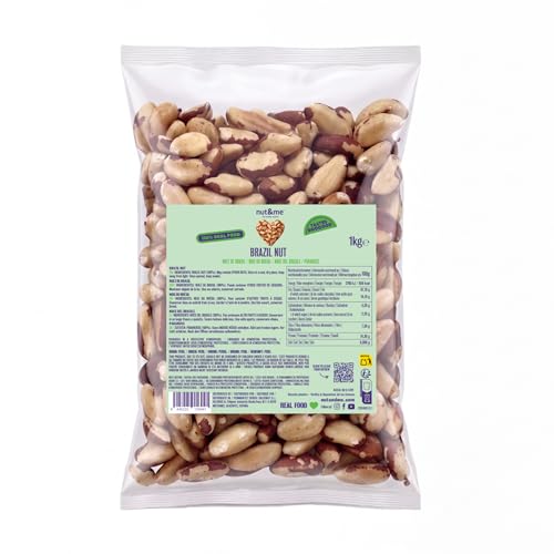 nut&me Nueces de Brasil Premium 1 kg | 100% Natural | Rico en fibras y minerales | Sin Gluten ni conservantes | Snack sano y vegano | Coquitos