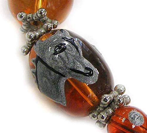 Linpeng Lampwork Glass Beads Stretch Bracelet For Men Women Kids-Handmade Painted Horse, Cowboy Boots, Amber #TOP3