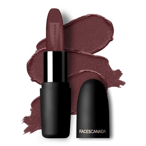 Image of FACES CANADA Weightless Matte Lipstick - Brown Ashes 25 (Brown), 4.5g | Highly Pigmented Lip Color | Smooth One Stroke Glide | Moisturizes & Hydrates Lips | Vitamin E, Jojoba & Almond Oil Enriched