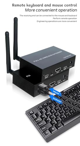 Image of HDMI Wireless KVM Extender 200M,1080P 60Hz HDMI Video Audio Transmitter Receiver Kit for USB DVD STB DTV HDTV Keyboard Mouse Supports Infrared Feedback