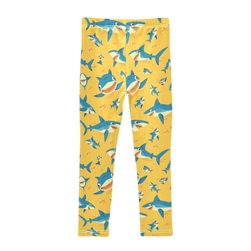 KLL Funny Seamless Shark Saffron Toddler Girl Athletic Leggings Soft High Waisted Activewear Sports2