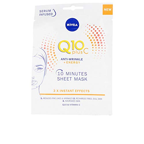 NIVEA Q10 Energy Mascarilla de Tejido con Vitamina C (1 ud), mascarilla antiarrugas con 3 efectos instantáneos… – Ansicht 1
