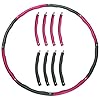 Weighted-Hula-Hoop-for-Adults-Fitness-Hoop-for-Exercise-2lb-8-Section-Detachable-Stainless-Steel-with-Soft-Thicker-Foam-Reduce-Weight-and-Burn-Fat-Soft-Workout-Hoop-Pink-Gray Weighted Hula Hoop for Adults, Fitness Hoop for Exercise-2lb, 8 Section -Detachable with Soft Thicker Foam - Reduce…