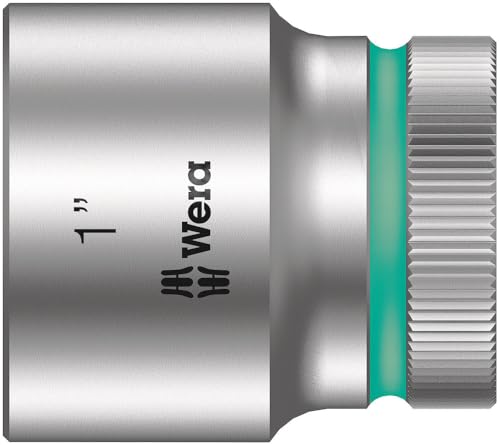 Wera 05003631001 1-Inch 8790 HMC Zyklop Socket with Hexagon Drive - Silver