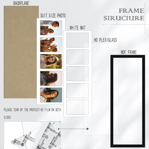 Image of Picrit 8x24 Black Collage Picture Frame, Poster Frame for Wall, 3 Pack