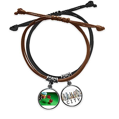 Bracelet corde et cuir Sidi avec perles vertes pour homme et femme