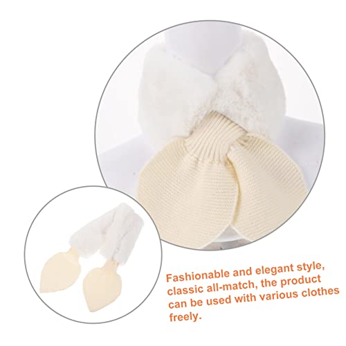 LIFKOME Plush Cartoon Winter Scarf for Boy Girl Thick Warm Neck Warmer Beige Soft Faux Rabbit Fur for Skiing School and Daily Wear Holiday Boys and Girls4