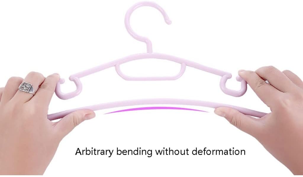 10 Pack Coat Hanger Non-Slip Plastic Household Wardrobe Hanger Shoulder Groove Design(Blue)