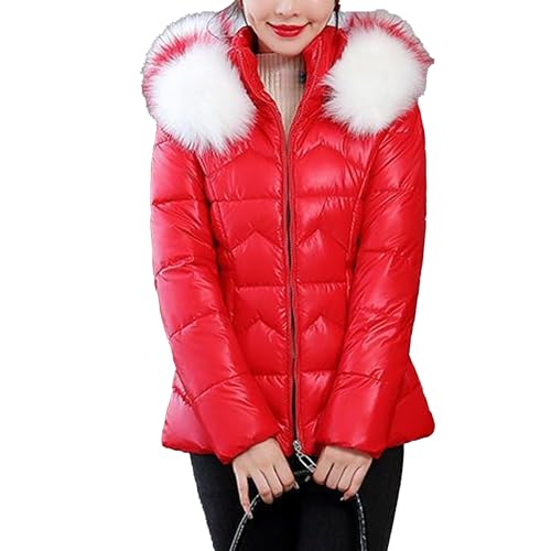 Manteau court en duvet brillant femmes blouson bouffant épais chaud
