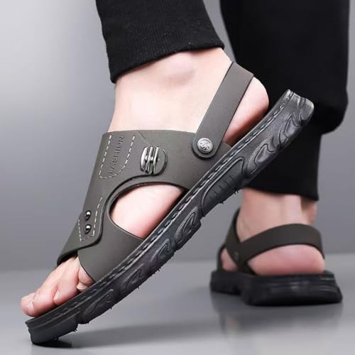 Premium Comfort Leather Cut Out Convertible Flip-back Outdoor Sandals Sildes Summer Slippers For Men Indoor Footwear2