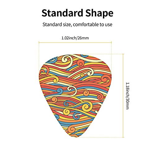 Lot de 12 médiators colorés en forme de vague pour guitare électrique, basse, acoustique, cadeau pour les amateurs de guitare avec boîte - Les Beatles, Paul McCartney, John Lennon, RIngo Starr, George Harrison Lot de 12 médiators colorés en forme de vague pour guitare électrique, basse, acoustique, cadeau pour les amateurs de guitare avec boîte – Image 6