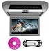 Rockville RVD10HD-GR Flip Down Monitor DVD Player, HDMI, USB, Games, LED, 10.1