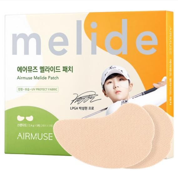 Melide - Parche coreano para el sol, 5 pares (10ea), tela de protección solar UV (tamaño estándar de 3.110 in x 2.165 in) para actividades al aire
