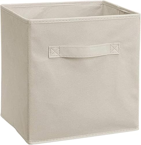 Image of RENVA Fabric Storage Cubes Foldable Storage Bins for Organizing Pantry, Cubbies, Toy Box - Clothes Storage & Closet Organizer (White, 1)
