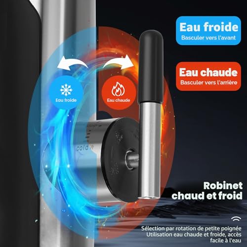 Robinet de cuisine avec chauffe-eau instantané inox et écran LED - 5