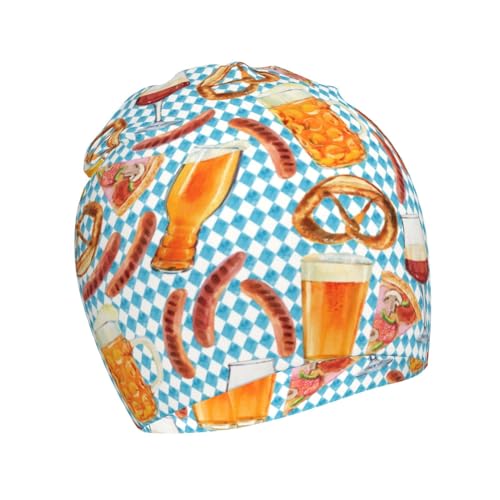 Rqzwdq Sausage Bread Pizza Pattern Kids Beanie Hats Warm Knit Beanie Cap Skull Caps Gifts Decor for Boys Girls White