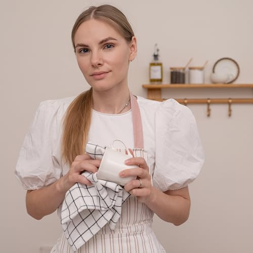 Image of Cotton Kitchen Tea Towels Baking - Lint-Free, 6 Pack, 100% Cotton, Breathable, Washable, Large Size 30 inchx20 inch, Hanging Loop, Multiple Checks and Stripes Pattern Baking Tea Towels (Black)