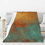 Trendy Rich Kupfer Patina Metallic,Überwurfdecke, warme Flanell-Plüsch-Sofadecke als Bettlaken für das Schlafzimmer,50