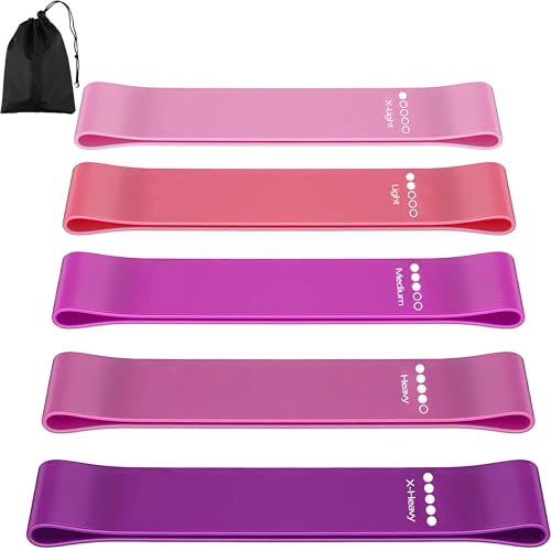 Resistance Band, Weerstandsbanden Set Van 5, Resistance Band Set Met Oefeninstructies En Draagtas, Gymnastiekband Voor Yoga, Krachttraining, Pilates, Fitness, thuis trainen, stretchen